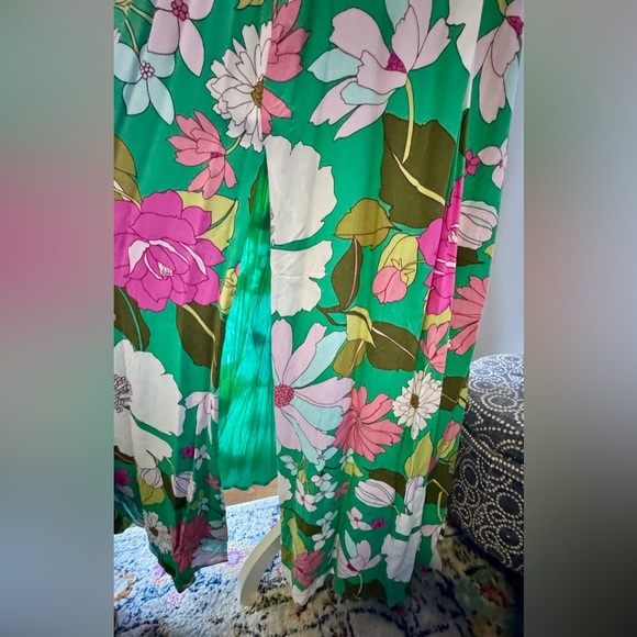LULUS-Groovy Girl Green Floral Print Wrap Maxi Dress-size medium-NWT - Picture 4 of 14